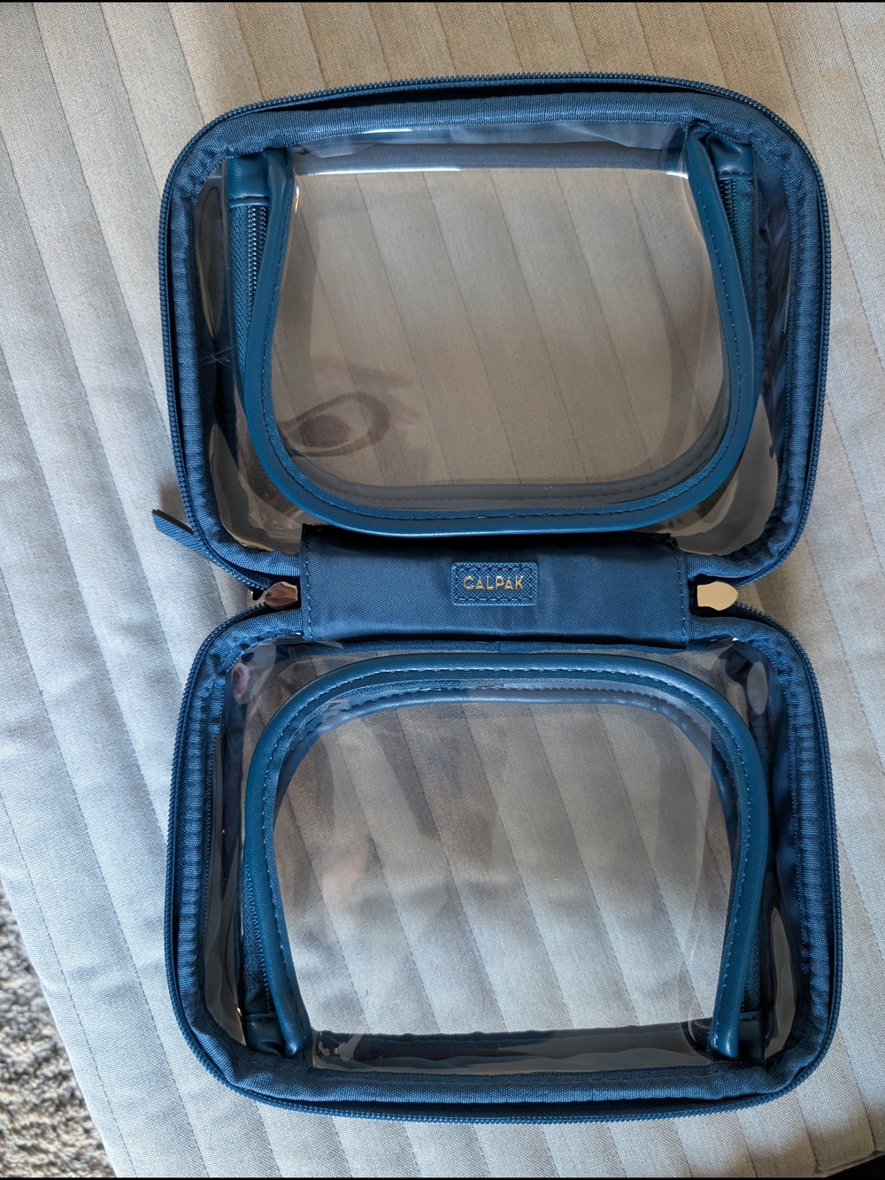 Calpak Small Clear Travel Pouch in Deep Sea - Picture 5 of 6